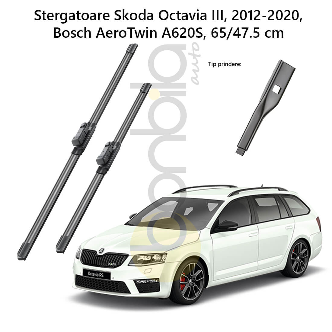 Stergatoare Skoda Octavia III, 2012-2020, Bosch AeroTwin A620S, 60/47.5 cm 1 Stergatoare Skoda Octavia III 2012-2020 Bosch AeroTwin A620S – compatibile cu Hatchback si Combi. Vizibilitate maxima si durabilitate extinsa.