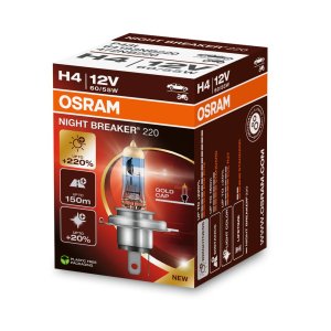 Bec H4 OSRAM Night Breaker 220 +220% lumina omologat pentru utilizare legala.