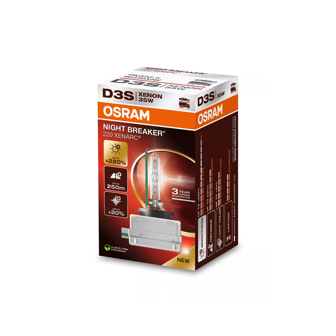 Bec Xenon D3S Osram Xenarc Night Breaker 220 66340XN2, 4400K , 42V, 35W, 1 buc. 1 Bec xenon D3S OSRAM Xenarc Night Breaker 220 66340XN2 35W