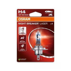 Acasă 9 Bec H4 OSRAM Night Breaker Laser +150% lumina omologat pentru utilizare legala.