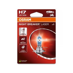 Acasă 7 Bec H7 OSRAM Night Breaker Laser +150% lumina omologat pentru utilizare legala.