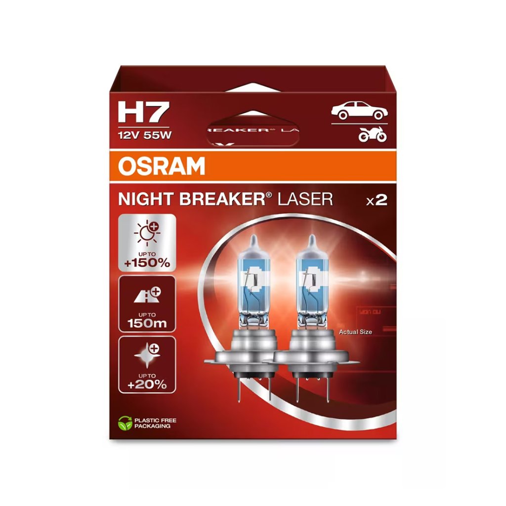 set 2 becuri h7 osram night breaker laser 64210NL 2HB